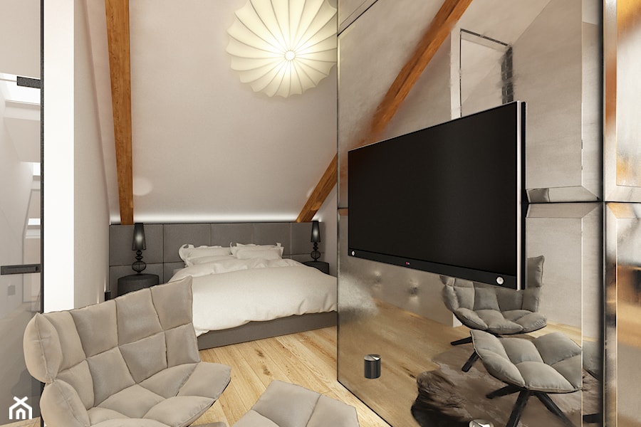 Lustrzana sypialnia - Sypialnia, styl nowoczesny - zdjęcie od BlueCat Studio