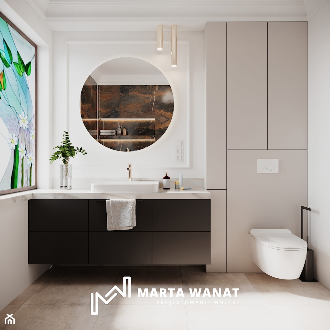 Projekty indywidualne łazienek - Łazienka, styl tradycyjny - zdjęcie od Marta Wanat Projektowanie wnętrz - Homebook