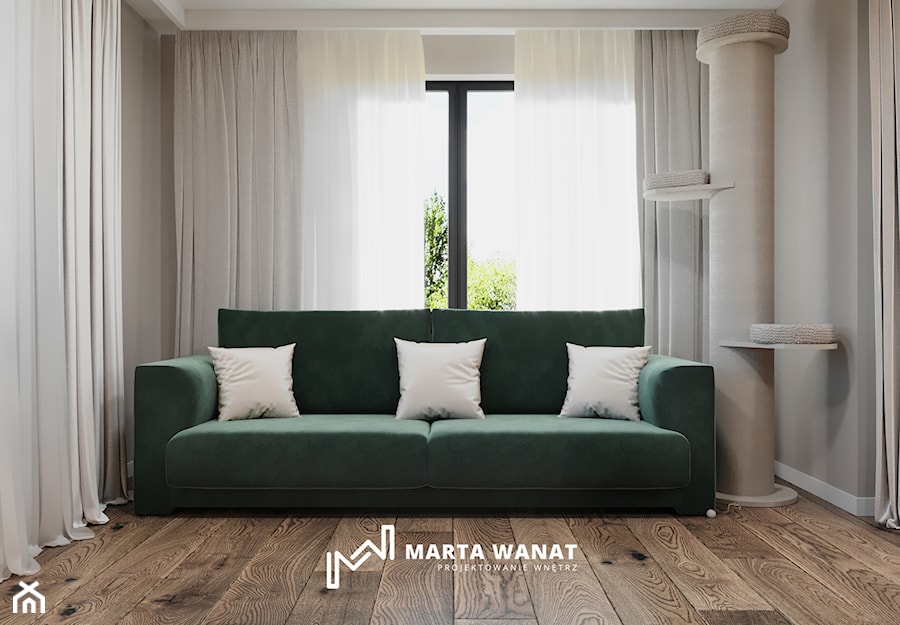 Eleganckie mieszkanie w ciemnych barwach - Salon, styl nowoczesny - zdjęcie od Marta Wanat Projektowanie wnętrz