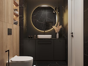 Eleganckie mieszkanie w ciemnych barwach - Łazienka, styl nowoczesny - zdjęcie od Marta Wanat Projektowanie wnętrz
