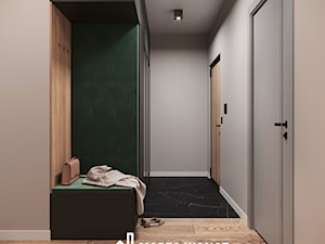 Eleganckie mieszkanie w ciemnych barwach - Hol / przedpokój, styl nowoczesny - zdjęcie od Marta Wanat Projektowanie wnętrz
