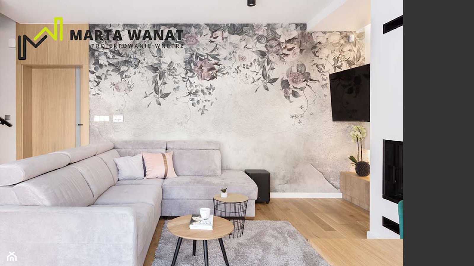 Dom pod Krakowem - Mały czarny szary salon, styl nowoczesny - zdjęcie od Marta Wanat Projektowanie wnętrz - Homebook
