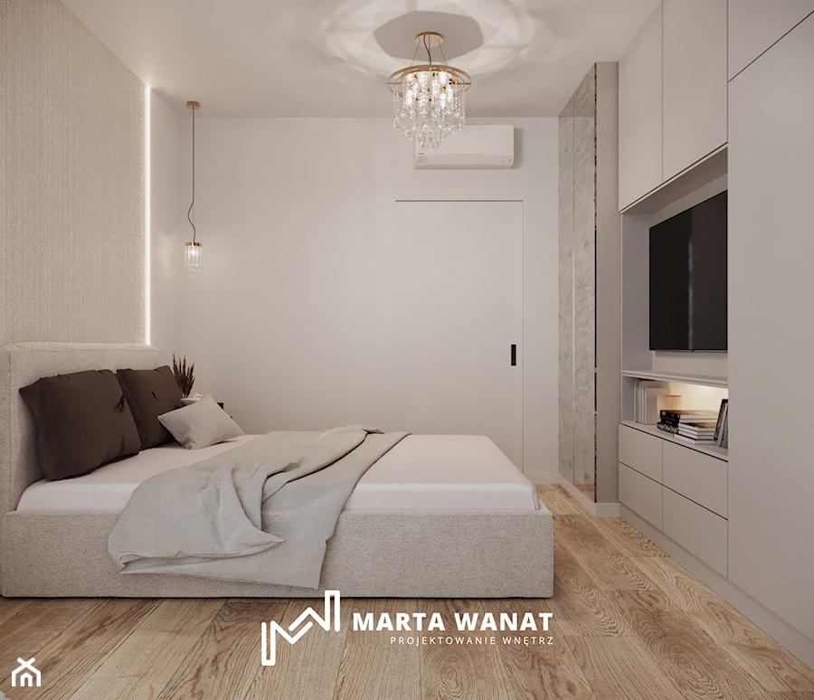 Jasne mieszkanie w stylu nowoczesnym - Sypialnia, styl nowoczesny - zdjęcie od Marta Wanat Projektowanie wnętrz
