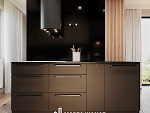Eleganckie mieszkanie w ciemnych barwach - Kuchnia, styl nowoczesny - zdjęcie od Marta Wanat Projektowanie wnętrz