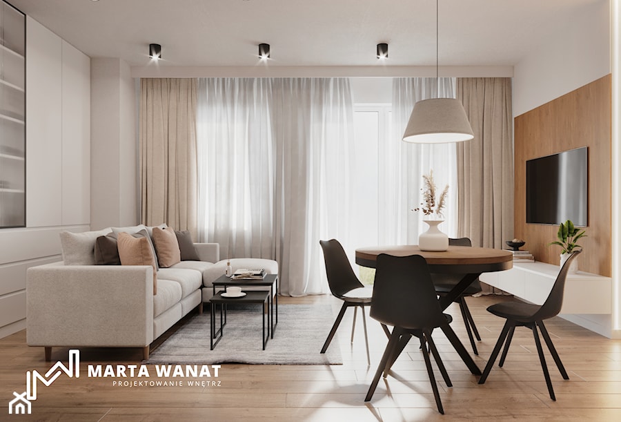 Mieszkanie w Szczecinie - Salon, styl nowoczesny - zdjęcie od Marta Wanat Projektowanie wnętrz