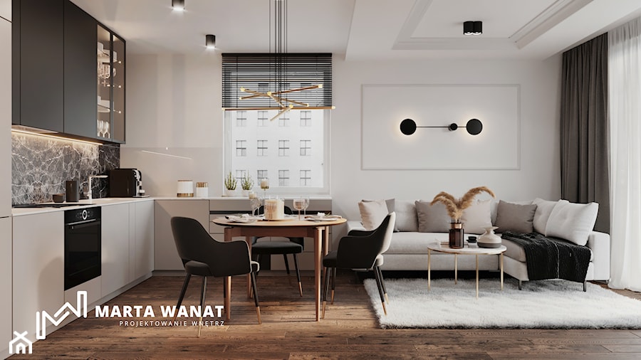 Apartament w stylu Glamour - Salon, styl glamour - zdjęcie od Marta Wanat Projektowanie wnętrz