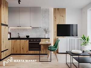 Kawalerka pod wynajem krótkoterminowy - Kuchnia, styl nowoczesny - zdjęcie od Marta Wanat Projektowanie wnętrz