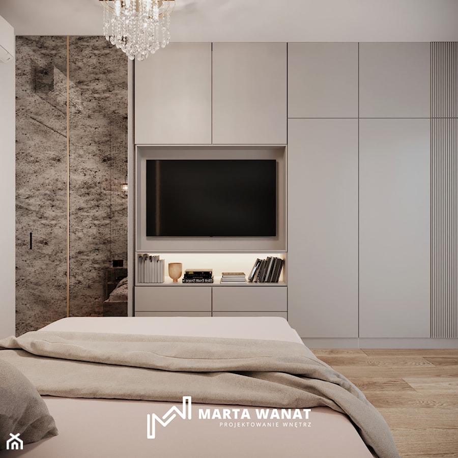 Jasne mieszkanie w stylu nowoczesnym - Sypialnia, styl nowoczesny - zdjęcie od Marta Wanat Projektowanie wnętrz