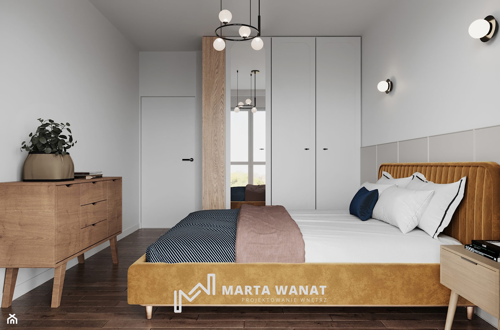 Modernistyczny minimalizm - Sypialnia, styl minimalistyczny - zdjęcie od Marta Wanat Projektowanie wnętrz - Homebook