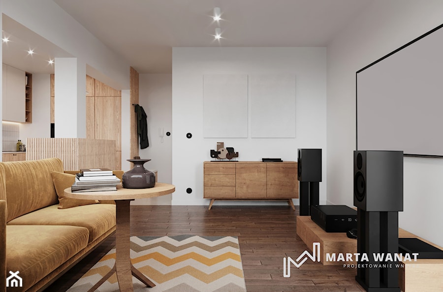 Modernistyczny minimalizm - Salon, styl minimalistyczny - zdjęcie od Marta Wanat Projektowanie wnętrz