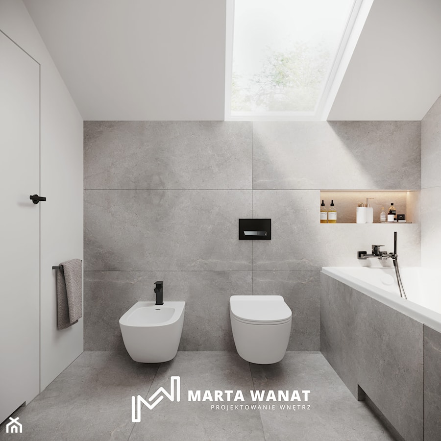 Projekty indywidualne łazienek - Łazienka, styl nowoczesny - zdjęcie od Marta Wanat Projektowanie wnętrz