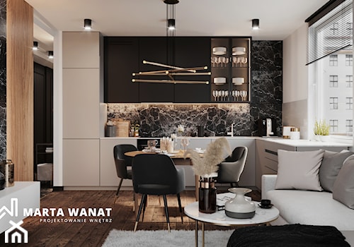 Apartament w stylu Glamour - Kuchnia, styl glamour - zdjęcie od Marta Wanat Projektowanie wnętrz