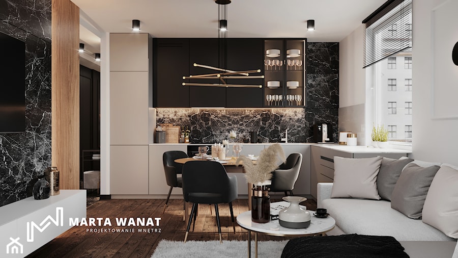 Apartament w stylu Glamour - Kuchnia, styl glamour - zdjęcie od Marta Wanat Projektowanie wnętrz