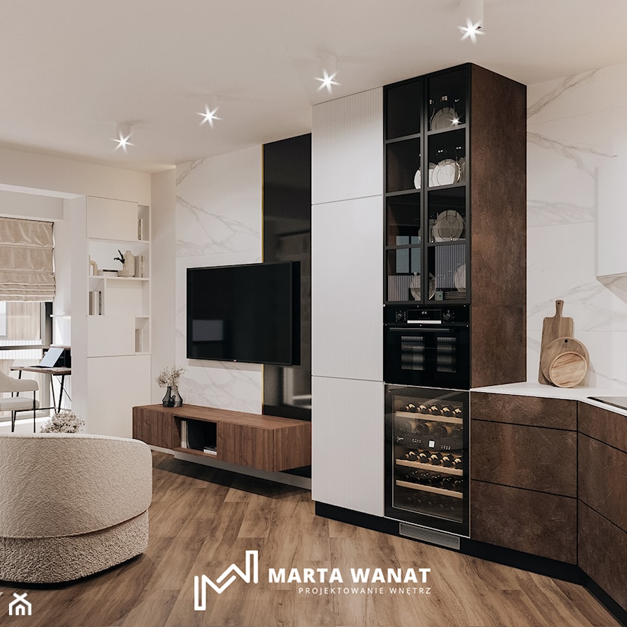 Eleganckie mieszkanie na wynajem - Kuchnia, styl glamour - zdjęcie od Marta Wanat Projektowanie wnętrz