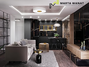 Współczesna elegancja - Salon, styl nowoczesny - zdjęcie od Marta Wanat Projektowanie wnętrz