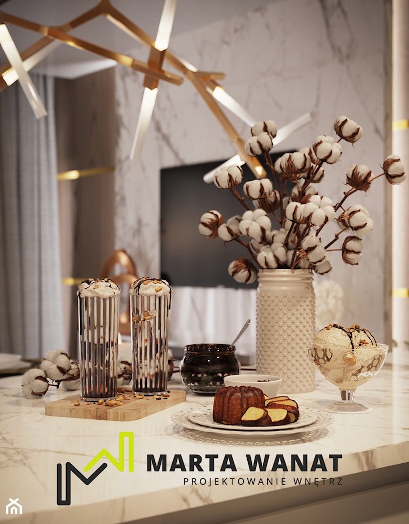 jadalnia glamour - zdjęcie od Marta Wanat Projektowanie wnętrz - Homebook