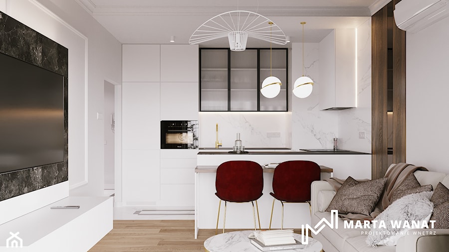 Mieszkanie glamour - Kuchnia, styl glamour - zdjęcie od Marta Wanat Projektowanie wnętrz