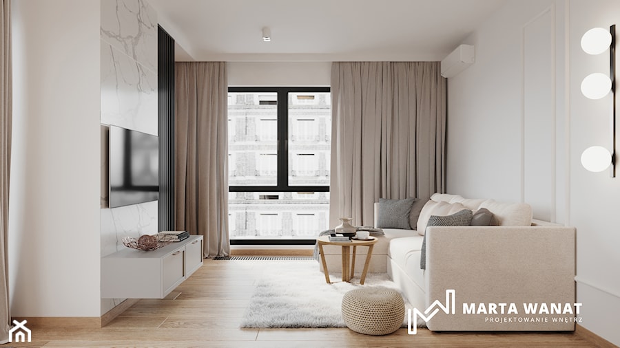 Mieszkanie z nutą natury - Salon, styl skandynawski - zdjęcie od Marta Wanat Projektowanie wnętrz