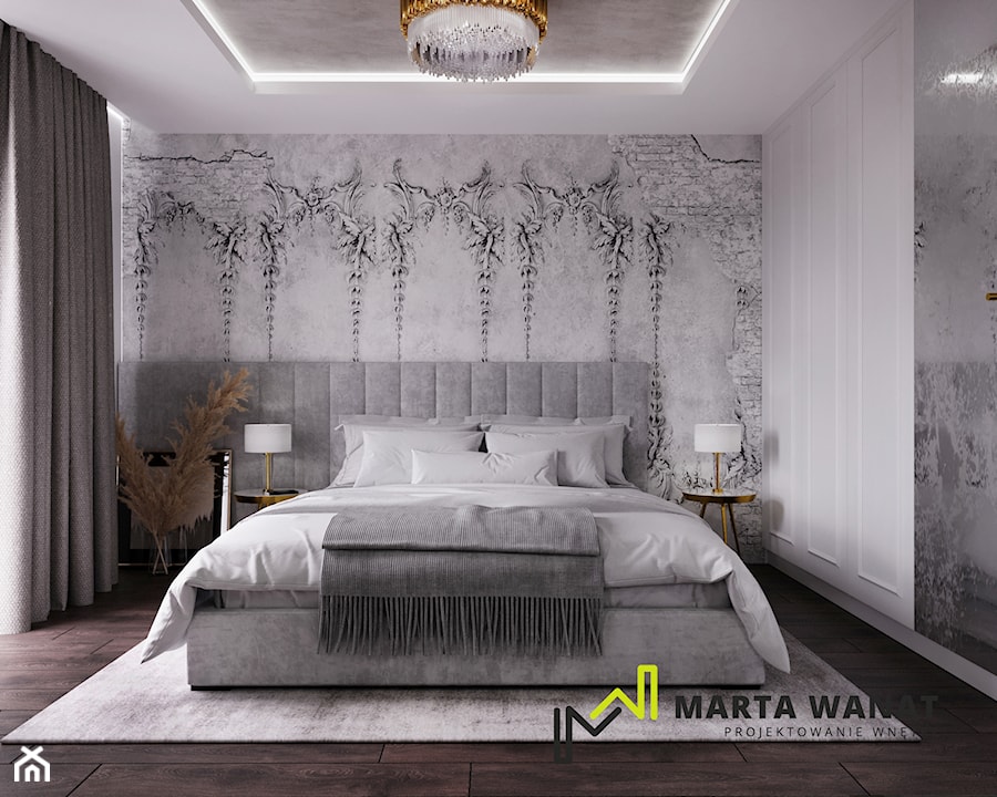 Współczesna elegancja - Sypialnia, styl nowoczesny - zdjęcie od Marta Wanat Projektowanie wnętrz