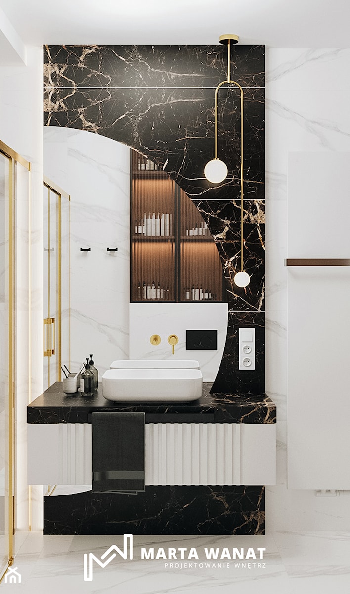 Eleganckie mieszkanie na wynajem - Łazienka, styl glamour - zdjęcie od Marta Wanat Projektowanie wnętrz