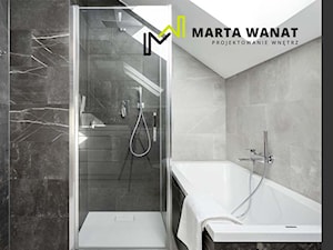 Dom pod Krakowem - Średnia na poddaszu łazienka z oknem, styl nowoczesny - zdjęcie od Marta Wanat Projektowanie wnętrz