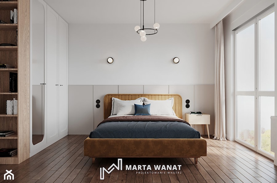 Modernistyczny minimalizm - Sypialnia, styl minimalistyczny - zdjęcie od Marta Wanat Projektowanie wnętrz