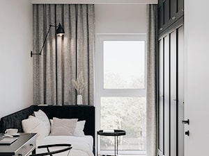 Black & white - Sypialnia, styl minimalistyczny - zdjęcie od Marta Wanat Projektowanie wnętrz