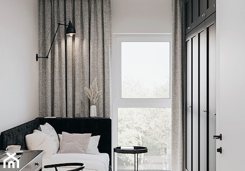 Black & white - Sypialnia, styl minimalistyczny - zdjęcie od Marta Wanat Projektowanie wnętrz