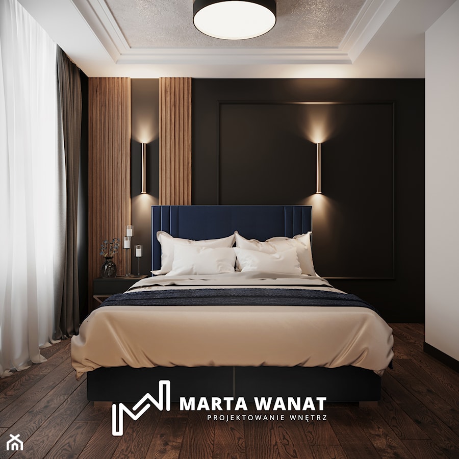 Apartament w stylu Glamour - Sypialnia, styl glamour - zdjęcie od Marta Wanat Projektowanie wnętrz