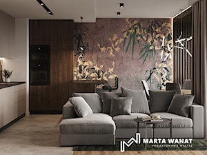 Mieszkanie w kolorach ziemi - Salon, styl nowoczesny - zdjęcie od Marta Wanat Projektowanie wnętrz