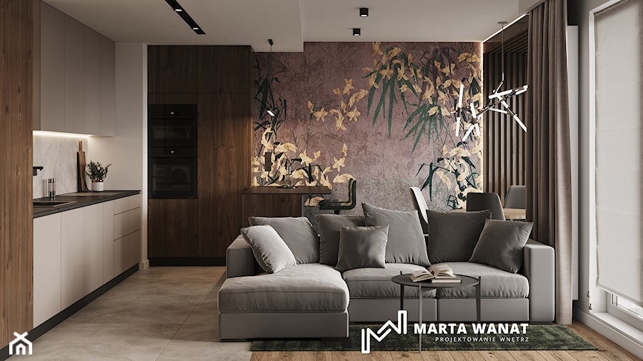 Mieszkanie w kolorach ziemi - Salon, styl nowoczesny - zdjęcie od Marta Wanat Projektowanie wnętrz
