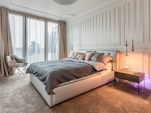 APARTAMENT STYLOWY BIG - Średnia biała sypialnia, styl nowoczesny - zdjęcie od MANGO STUDIO - projekty wnętrz & wykonawstwo "POD KLUCZ" - ZASTĘPSTWO INWESTORSKIE - projekty wnętrz HoReCa - konsultacje