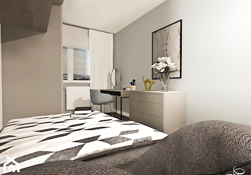 MIESZKANIE DLA RODZINY - Średnia szara sypialnia, styl nowoczesny - zdjęcie od MANGO STUDIO - projekty wnętrz & wykonawstwo "POD KLUCZ" - ZASTĘPSTWO INWESTORSKIE - projekty wnętrz HoReCa - konsultacje