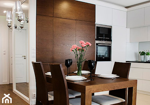 kontrastowy zestaw! - Średnia biała jadalnia w kuchni, styl nowoczesny - zdjęcie od HoH studio