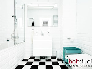 Grafiki na Woli! - Mała bez okna łazienka, styl nowoczesny - zdjęcie od HoH studio
