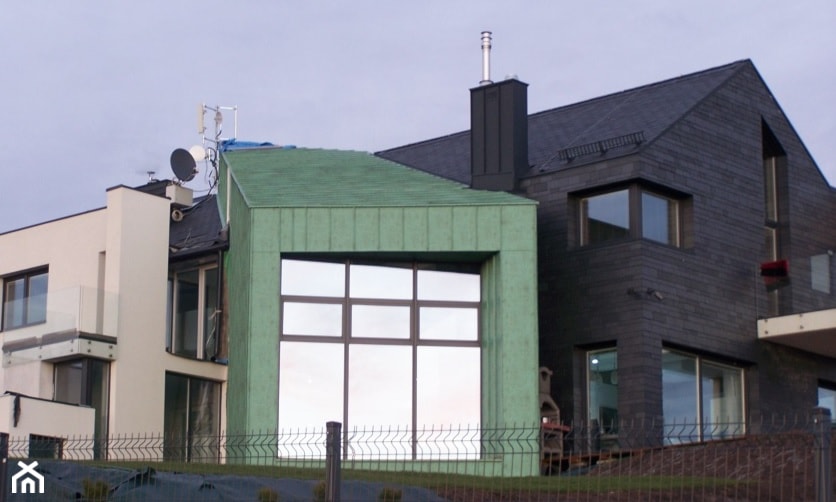 na fasadzie blacha aluminiowa na rąbek stojący VMZINC - zdjęcie od dachpol