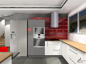 Cześć dzienna domu dla młodego małżeństwa (wizualizacje 3D) - Kuchnia, styl nowoczesny - zdjęcie od Warsztat Wnętrz