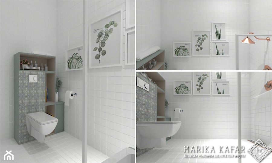 Łazienka, styl minimalistyczny - zdjęcie od MARIKA KAFAR AUTORSKA PRACOWNIA ARCHITEKTURY WNĘTRZ