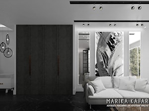 Biały salon, styl nowoczesny - zdjęcie od MARIKA KAFAR AUTORSKA PRACOWNIA ARCHITEKTURY WNĘTRZ