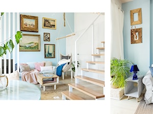 Mały niebieski salon, styl skandynawski - zdjęcie od fajnyprojekt