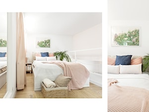 Średnia biała sypialnia na antresoli, styl skandynawski - zdjęcie od fajnyprojekt
