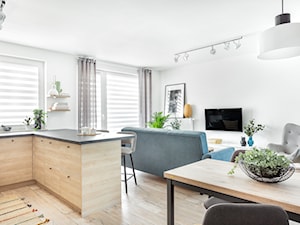 Mieszkanie z białą cegłą - Kuchnia, styl skandynawski - zdjęcie od fajnyprojekt