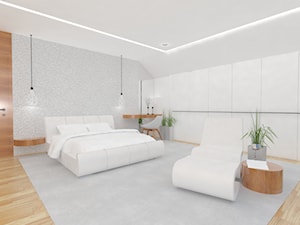 Biała sypialnia - Sypialnia, styl nowoczesny - zdjęcie od Studio Vermilion Anna Cisło