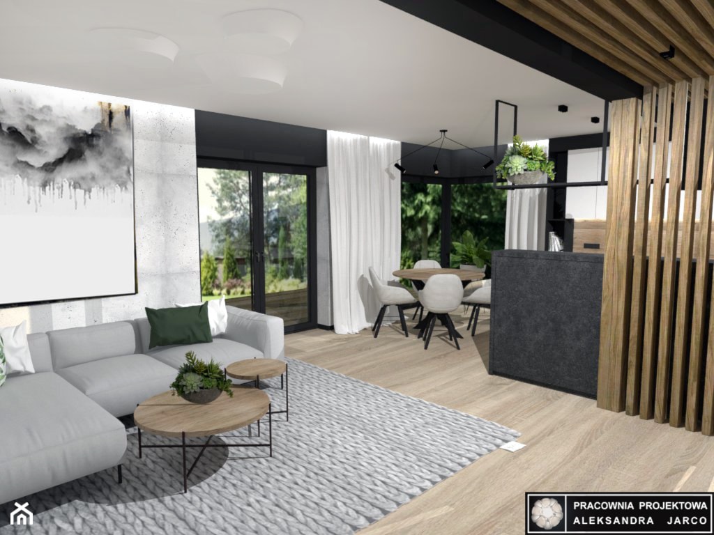 Dom mieszkalny w górach - Salon, styl nowoczesny - zdjęcie od Pracownia Projektowa ALEKSANDRA JARCO - Homebook
