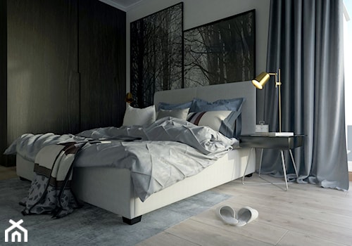 Duża szara sypialnia, styl nowoczesny - zdjęcie od ZEN Interiors
