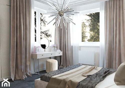 ZEN | JASNA SYPIALNIA - Średnia beżowa biała sypialnia, styl tradycyjny - zdjęcie od ZEN Interiors