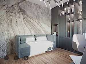 DOM / RADZYMIN - Średnie w osobnym pomieszczeniu z sofą beżowe szare biuro, styl nowoczesny - zdjęcie od ZEN Interiors