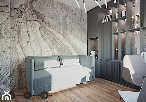 DOM / RADZYMIN - Średnie w osobnym pomieszczeniu z sofą beżowe szare biuro, styl nowoczesny - zdjęcie od ZEN Interiors