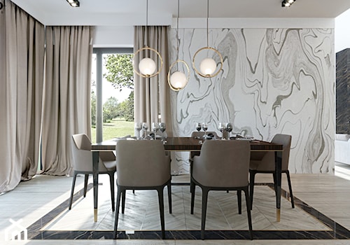 ZEN | Elegancki dom - Duża biała jadalnia jako osobne pomieszczenie, styl nowoczesny - zdjęcie od ZEN Interiors