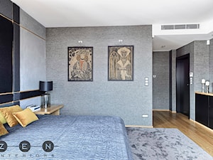 MIESZKANIE / BLUSZCZAŃSKA - Średnia szara sypialnia, styl glamour - zdjęcie od ZEN Interiors